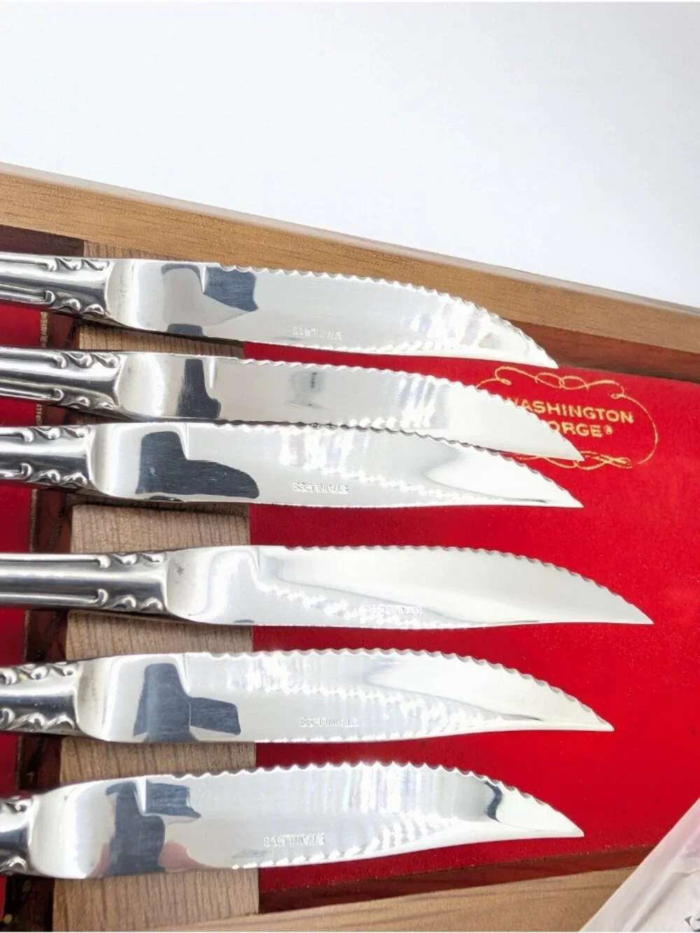 Set 6 Washington Forge Charleston Knives steak Japan Stainless Flatware w/box